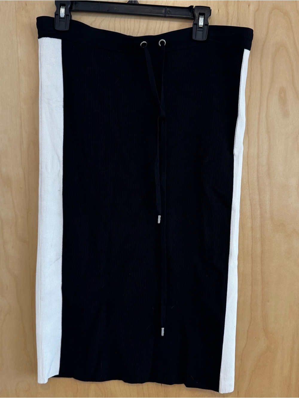 MICHAEL Michael Kors Black & White Pencil Skirt with White Side Panels